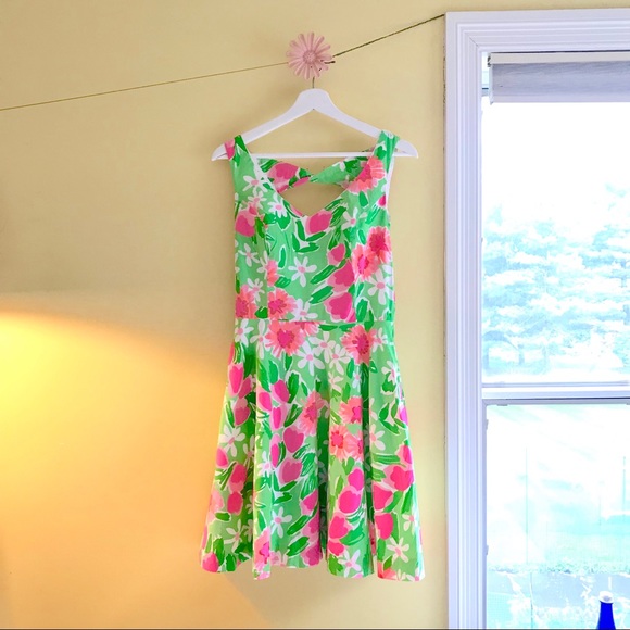 Lily Pulitzer🌷 “Freja” Dress Green and Pink - Picture 3 of 8
